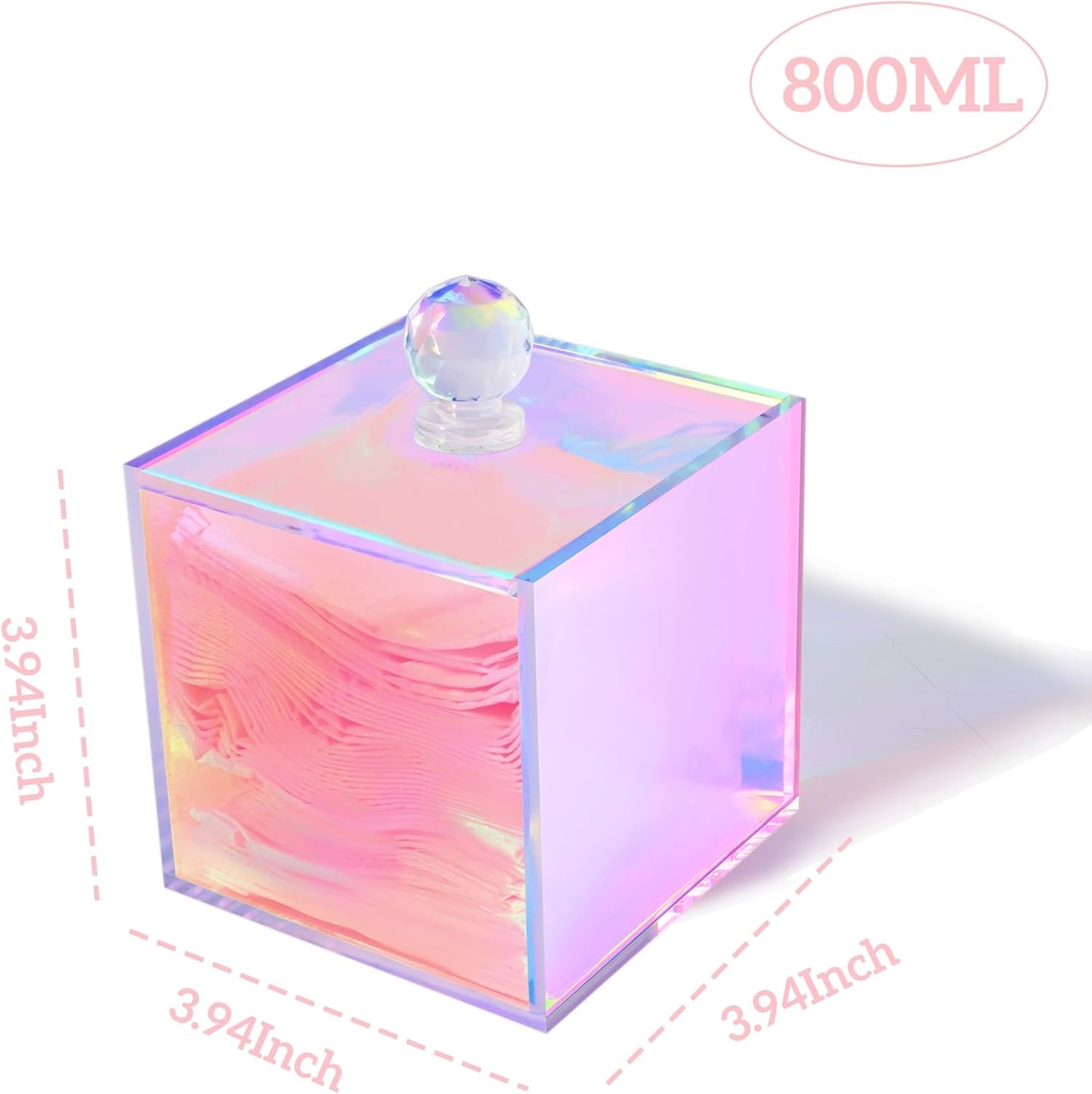 Acrylic Box with Lid Clear Display Case Gift wrap Boxes Prism Box Transparent Square Cube Storage Organizer Containers for Wedding,Birthday