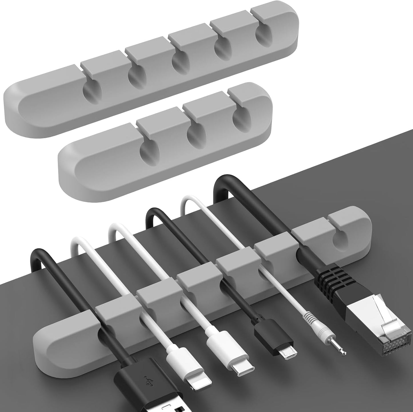 AhaStyle Cable Clips, 3 Pack Cord Holders Cable Organizer Self Adhesive Cord Keeper for Desktop Organizing USB Cable/Nightstand Power Cord/Mouse Cable/Wire PC/Cord Clips for Home Office and Car