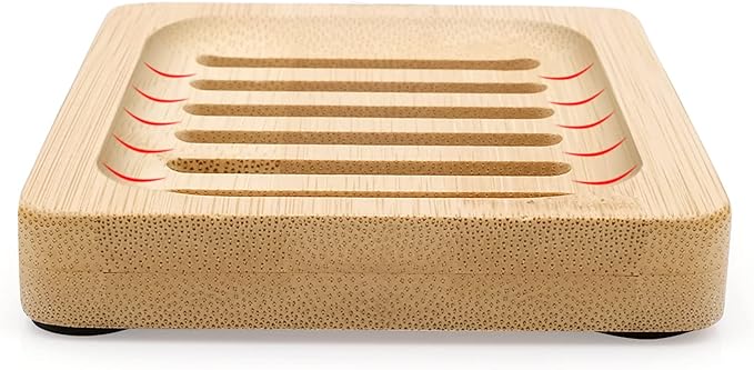 Anwenk Bamboo Wooden Soap Dish, Bar Soap Holder Soap Tray for Shower Bathroom Kitchen Sink Drainer - 2 Pack (Natural Color)