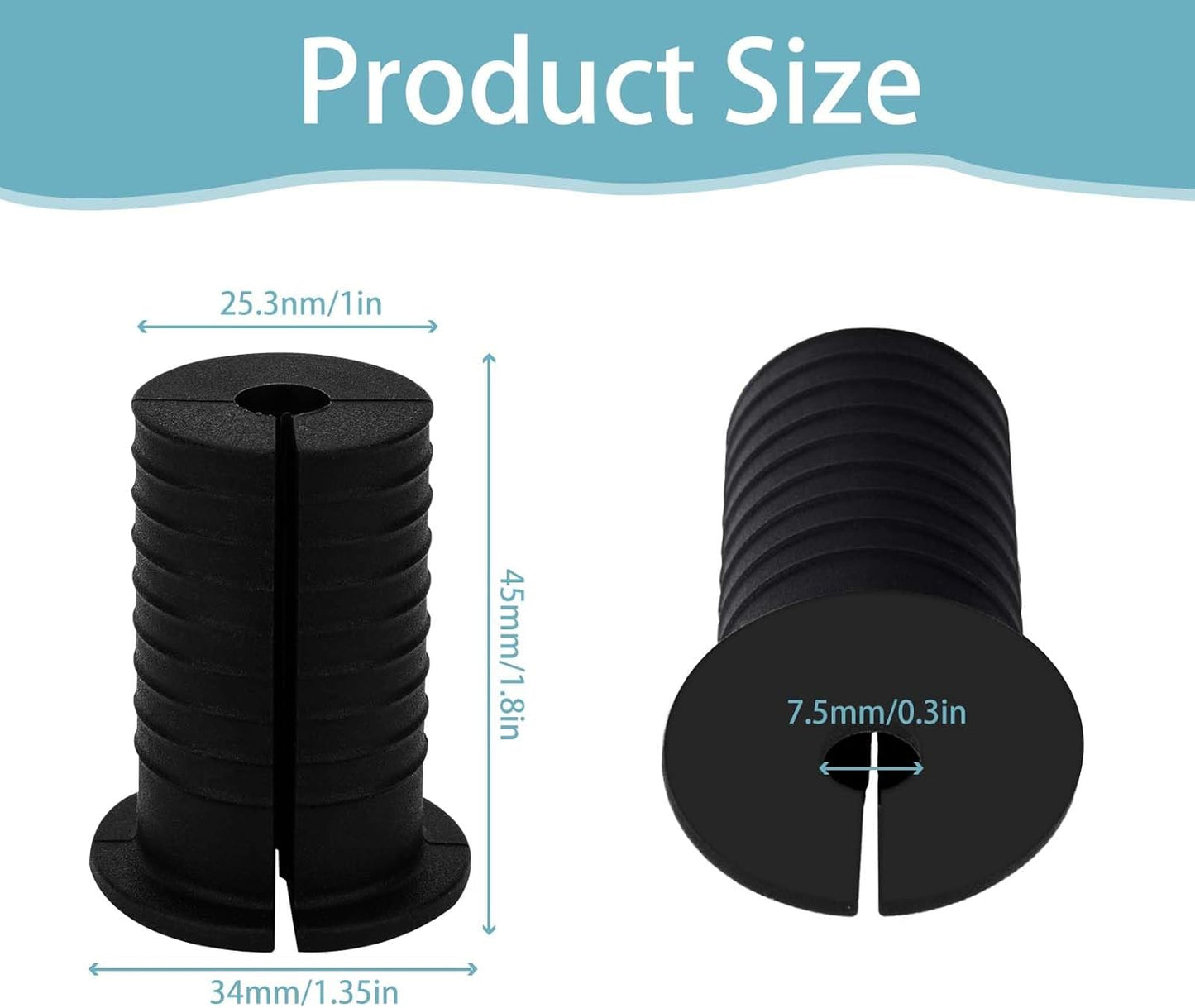 10 PCS Starlink Cable Routing Kit for 1 Inch Wall Hole Perforated Silicone Grommet Cable Punch Grommet Starlink Wall Grommet Wall Grommet for Starlink Ethernet Cable (Grommet Black-10)