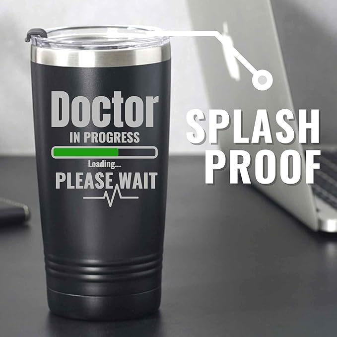 Onebttl Doctor Gifts for Med School Students, Doctor in Progress, Graduation Gifts, 20oz Engraved Stainless Steel Insulated Travel Mug, Perfect Idea for Graduation, Birthday, Christmas
