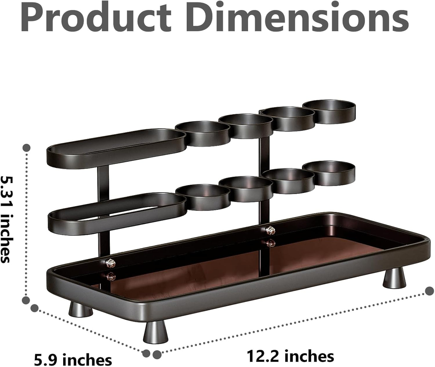 Electric Toothbrush Holder for Bathroom Countertop 5 Metal Slots Toothpaste Razor Mouthwash Organizer, Black