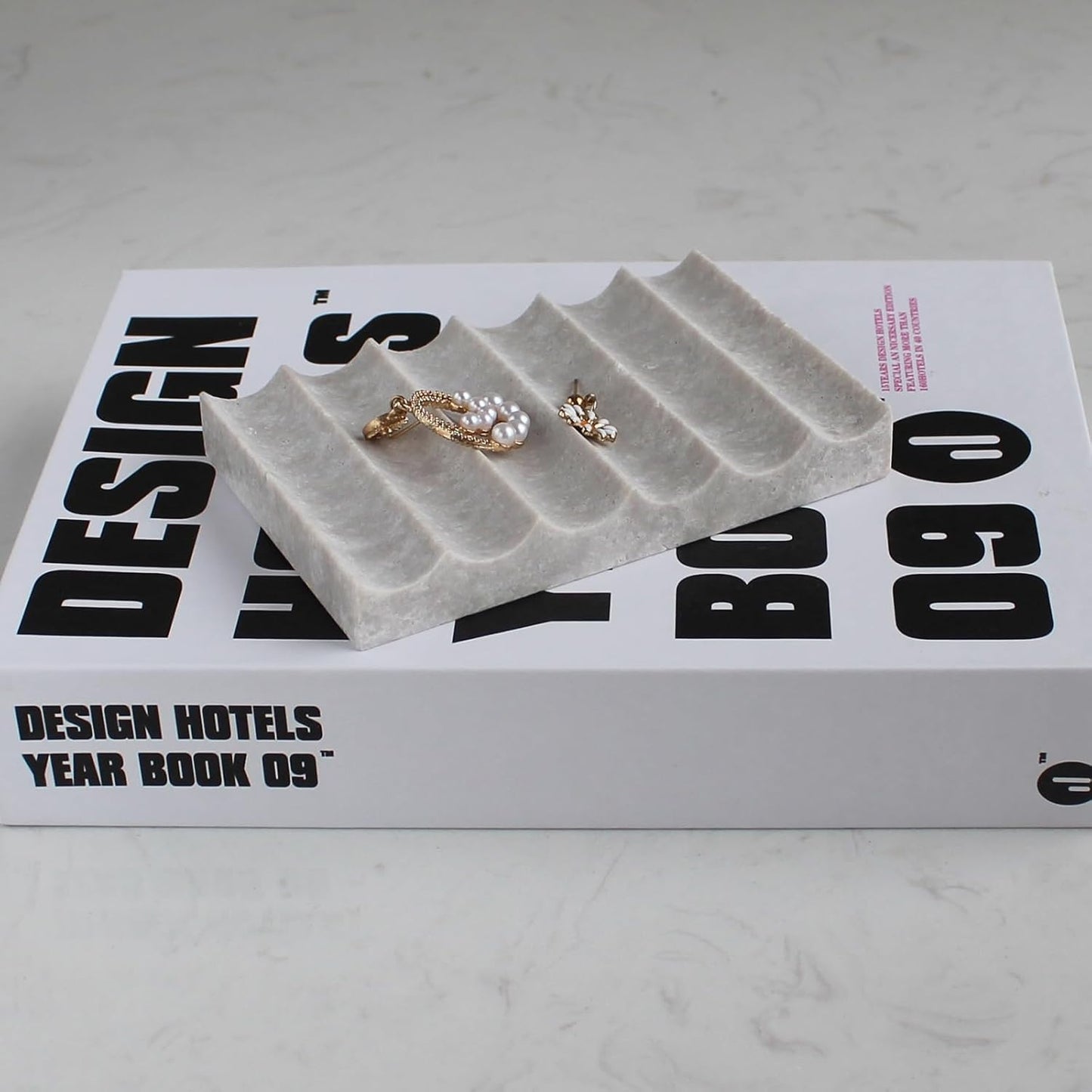 Luxury Travertine Soap Dish, Rectangle Soap Holder, Jewelry Ring Dish, Sponge Holder for Bathroom Kitchen -Grey