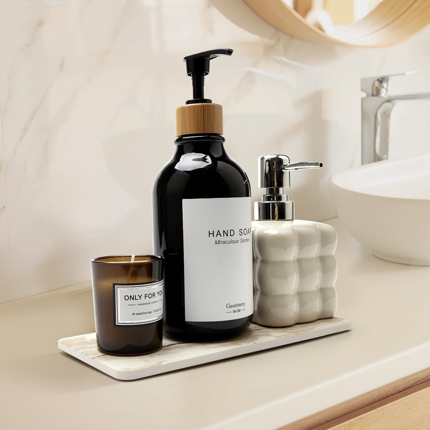 Set of 4 Drying Stone for Kitchen Counter Soap Tray Ceramic Bathroom Sink Trays Hand Soap Dish Stone Quick Dry Mat Toothbrush Sponge Holder Kitchen Sink Caddy Diatomite Coaster Bathroom Trays