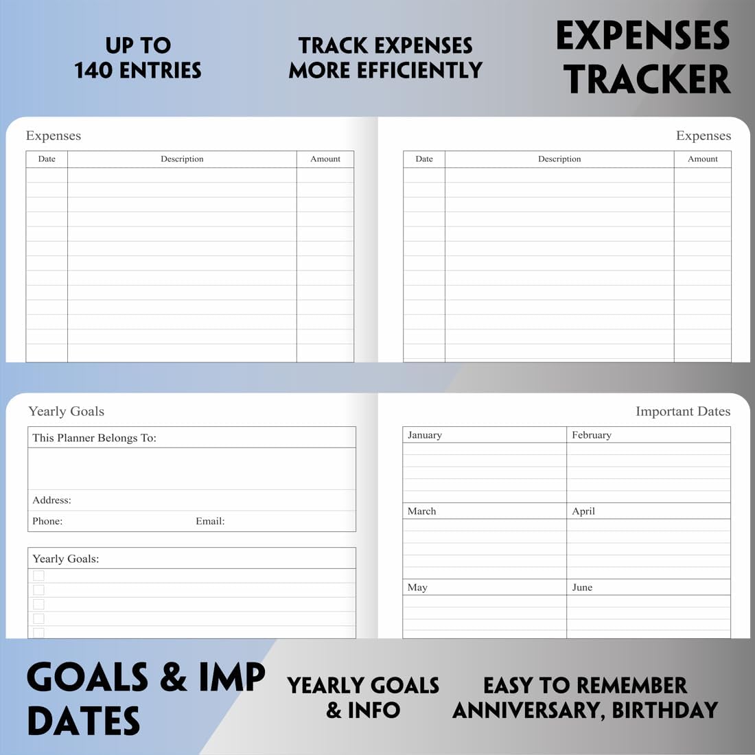 2025-2026 Planner - Weekly and Monthly Planner, Oct 2025 - Dec 2026, Vegan Leather Cover, Elastic Closure, 8.5"x11", Grey