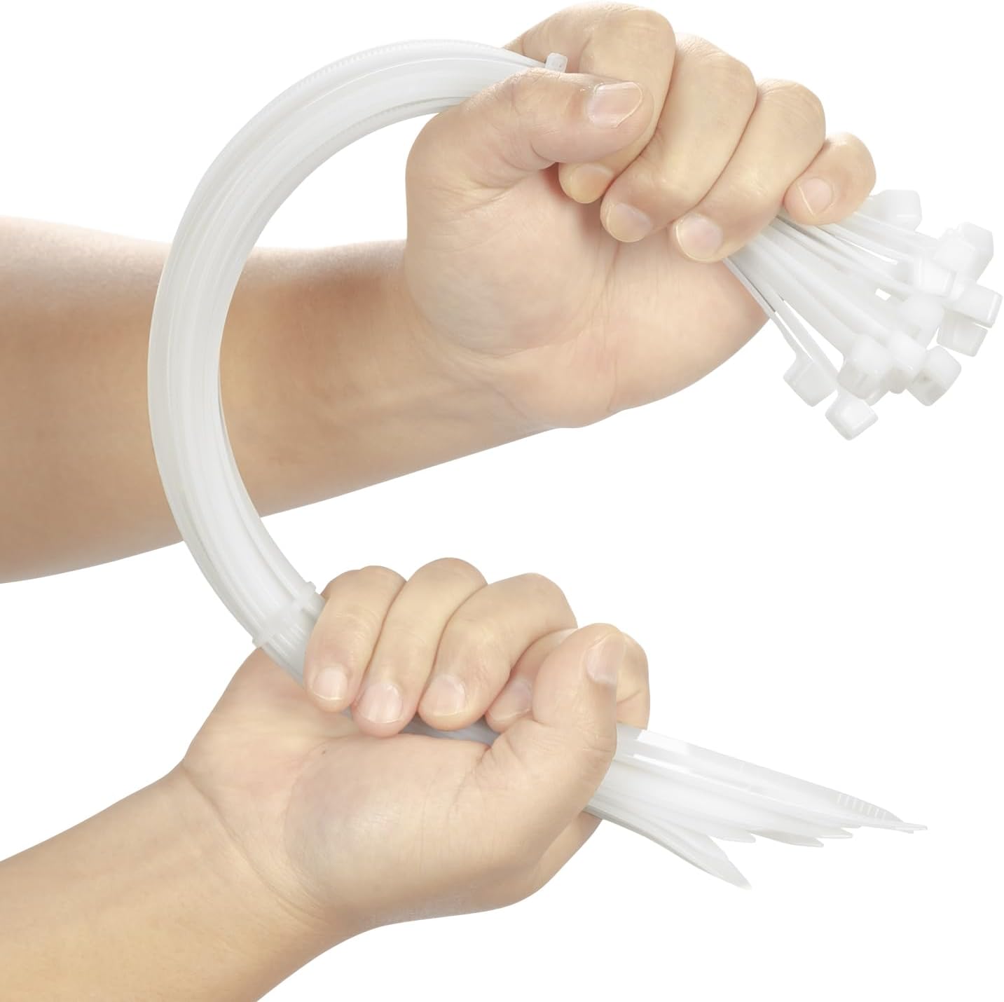 100PCS 16 inch Cable Zip Ties Heavy Duty 175lbs Tensile Strength Nylon Long Wire Ties Self-Locking Durable Plastic Tie Wraps for Indoor and Outdoor UV Resistant(White)