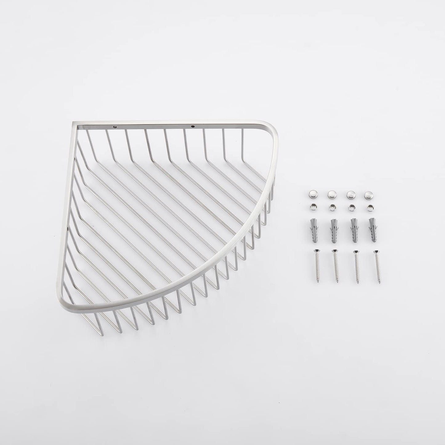 Corner Shower Caddy Organizer, SUS304 Stainless Steel Heavy Duty Rust-Proof Shelf Organizer, Wall Mounted Storage Rack for Bathroom, Kitchen, Brushed Nickel