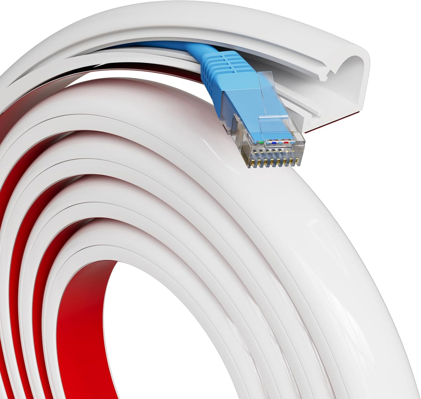 39" Silicone Cord Hider for 1 Cord,Flexible Side-Opening Self-Adhesive Cord Covers for Wires on Wall Mount TV,Easier Setup for Home Office Cable Management Wire Hider,0.54" W x 0.39" H,White