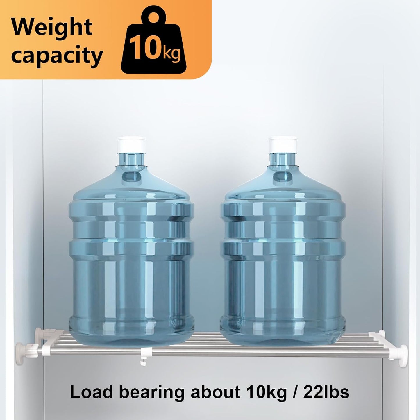 BAOYOUNI Tension Closet Shelf, Adjustable Storage Rack Separator Wardrobe Cupboard Divider Organizer Rod for Kitchen Bathroom Bedroom, 23.62-39.37 Inch