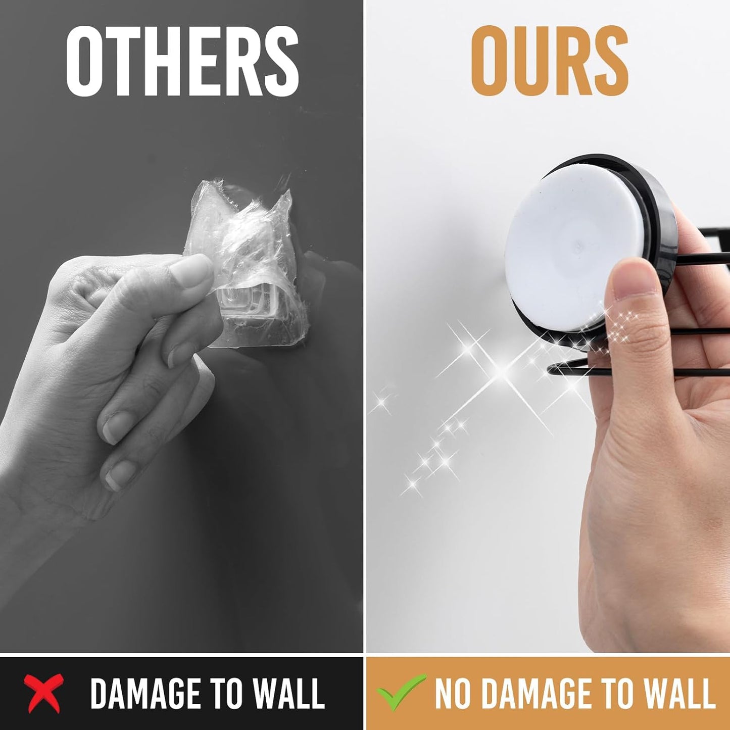 LEVERLOC Soap Holder Dish with Hooks for Shower, Bar Suction Cup Soap Tray Wall Mounted, Rustproof Stainless Steel Sponge Holder Caddy for Bathroom Bathtub Kitchen Sink, Black