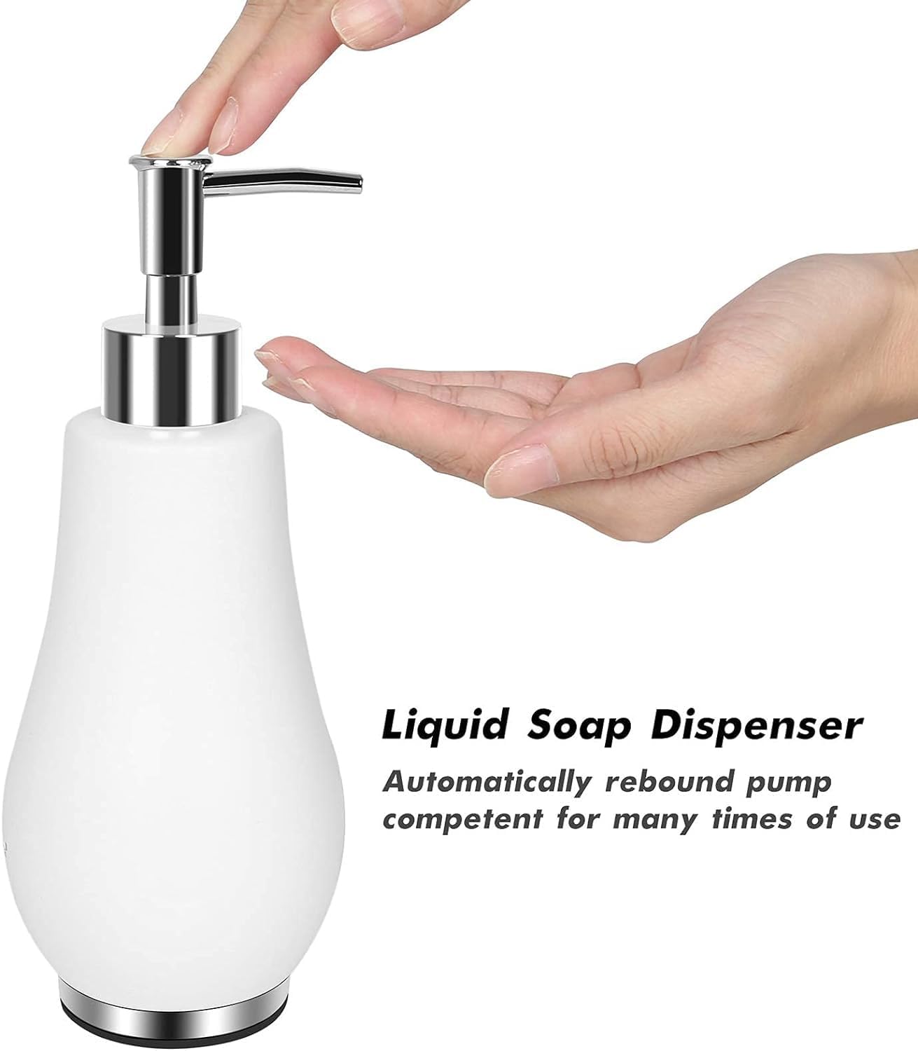 Bathroom Accessories Set 4 Pcs Toothbrush Holder Soap Dispenser Ceramic Bathroom Accessory Set with Toothbrush Cup Soap Dish Tumbler White