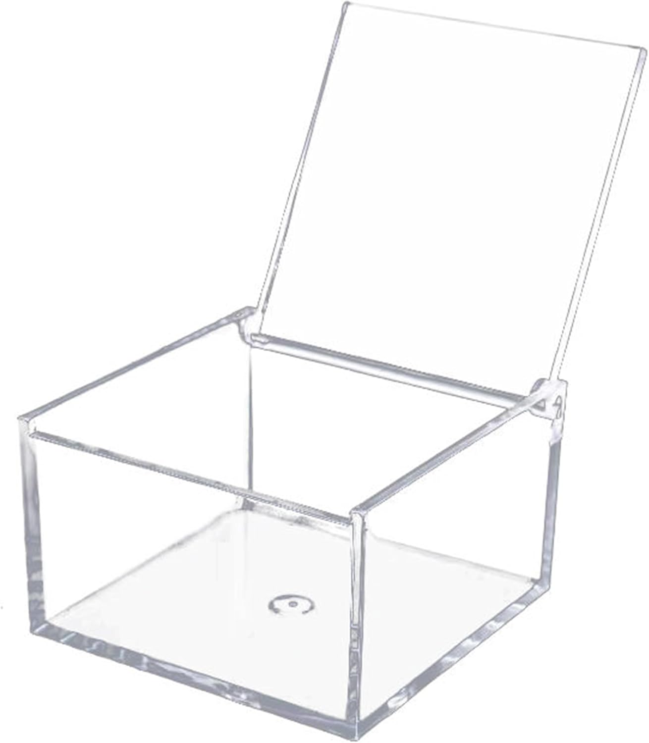 Acrylic Box Clear Boxes with Hinged Lid Transparent Display Square Cube Storage Organizer Containers for Wedding,Birthday and Jewelry,Cake,Candy