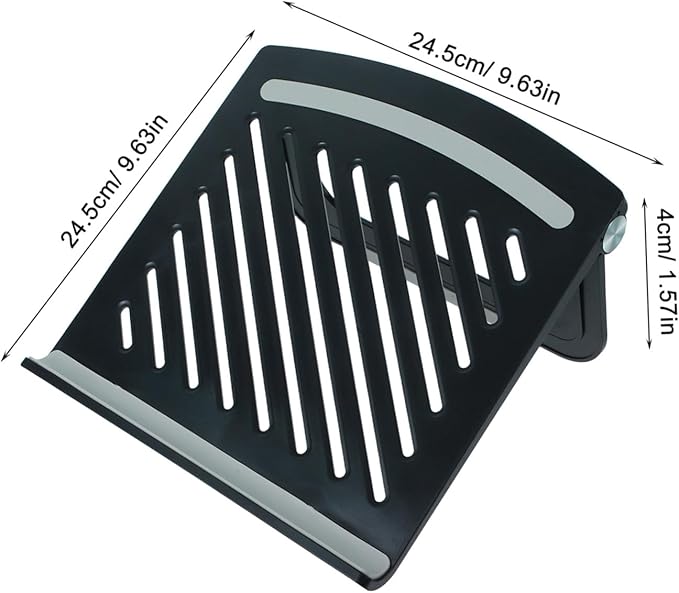 Adjustable Laptop Riser with Ventilated Panel Foldable Multi-Angle Ergonomic Computer Stand for Desk Use in Library Meeting Coffee Shop Height Adjustable Cooling Lapdesk Holder