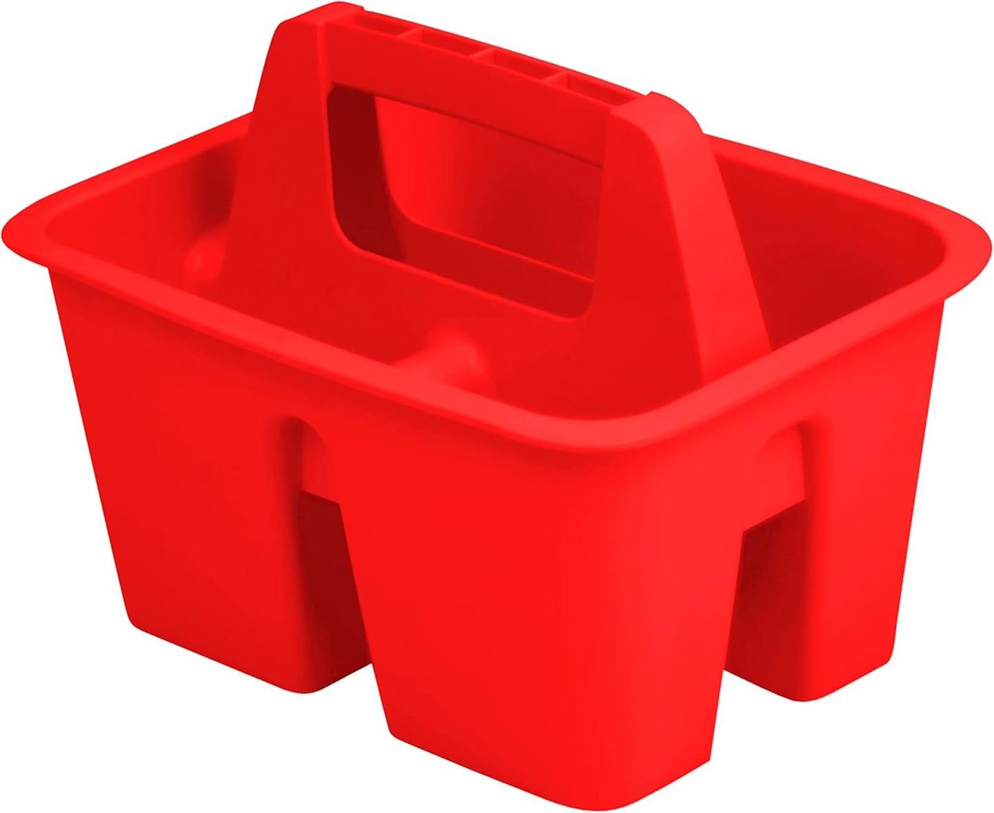 Storex Mini Classroom Caddy, Multipurpose Classroom Organizer with Handle, Red, Pack of 12 (01063U12C)