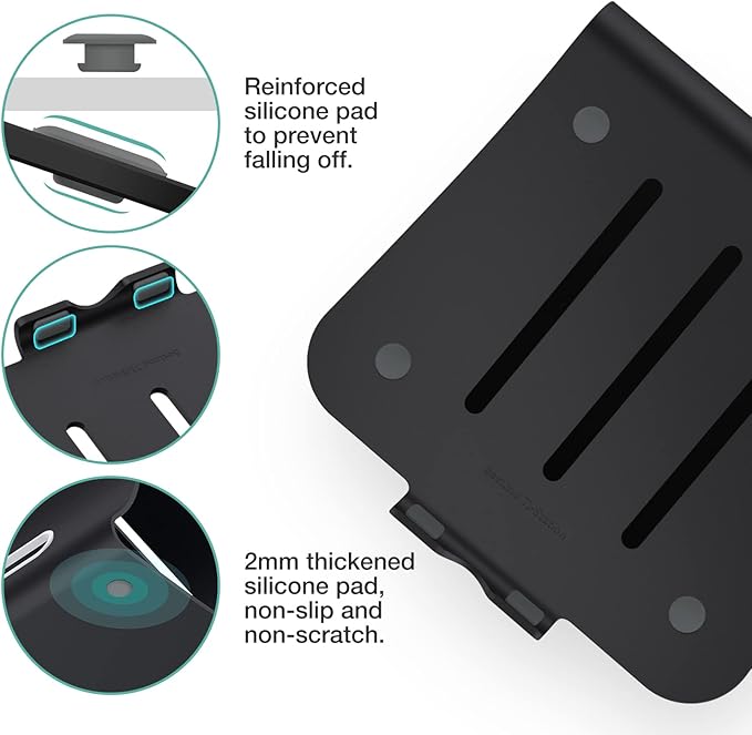 Laptop Stand, Aluminum Notebook Holder Riser Heat-Vent for MacBook Air/Pro, Dell, HP, Lenovo, Microsoft Surface, Samsung 11-16 inches Notebook (Black)