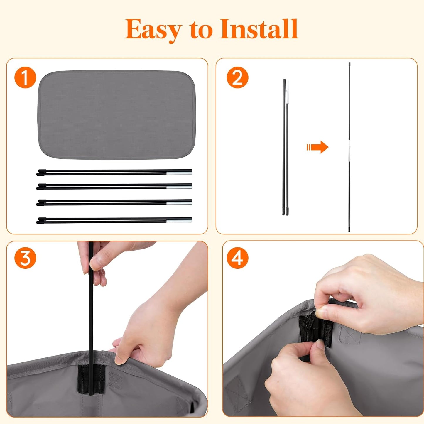 Lifewit 2 Pack Slim Laundry Hamper, Collapsible Narrow Laundry Basket, Small Tall Dirty Clothes Hampers with Handles for Bathroom Bedroom College Dorm, Grey, 50L