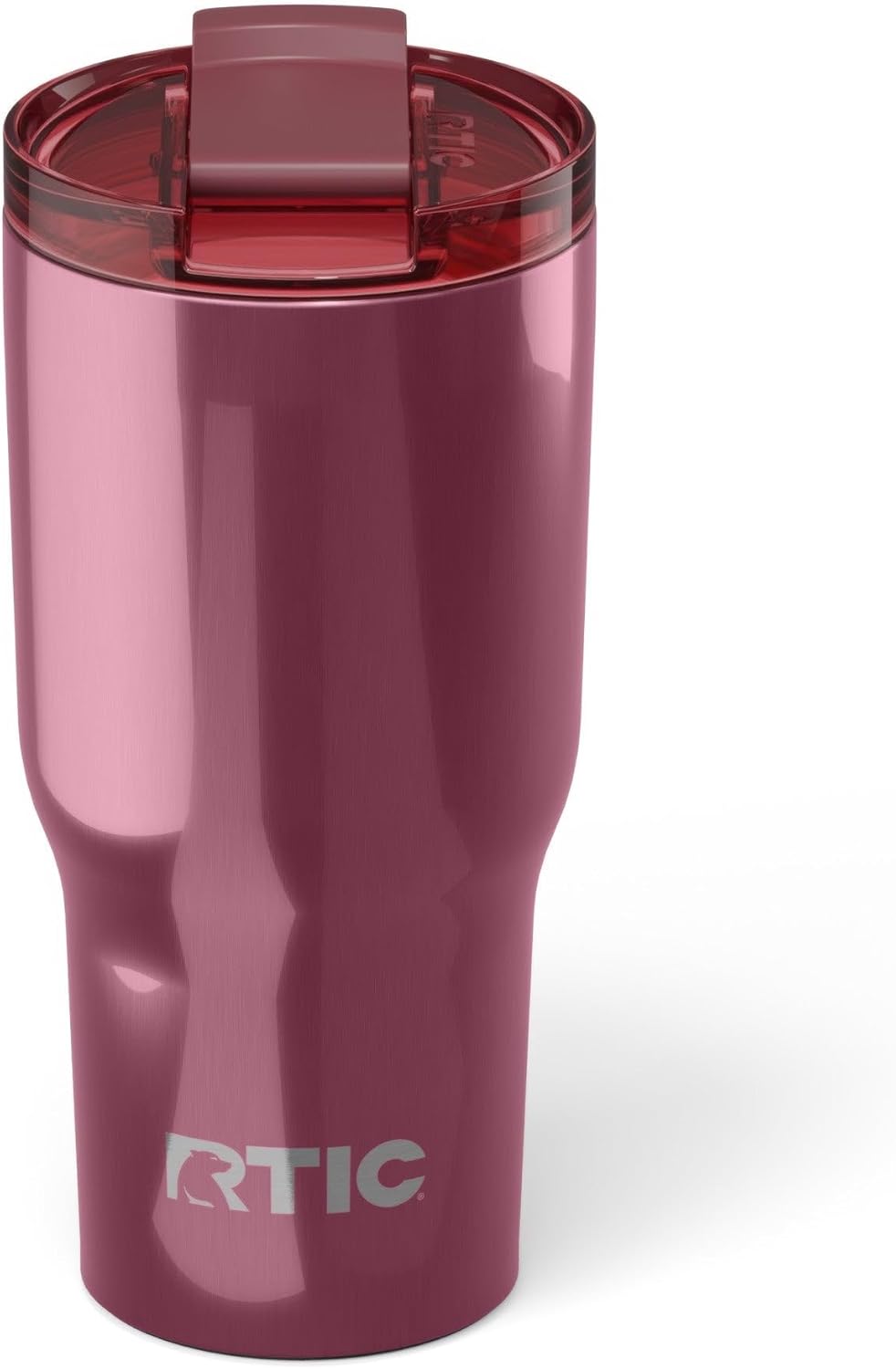 RTIC 20oz Essential Tumbler with Lid, Ceramic Lined, Insulated, Stainless Steel, Metal, Double Wall Vacuum-Insulation, Travel Cup for Iced Coffee, Tea, Hot and Cold Drink, Vintage Rose Metallic