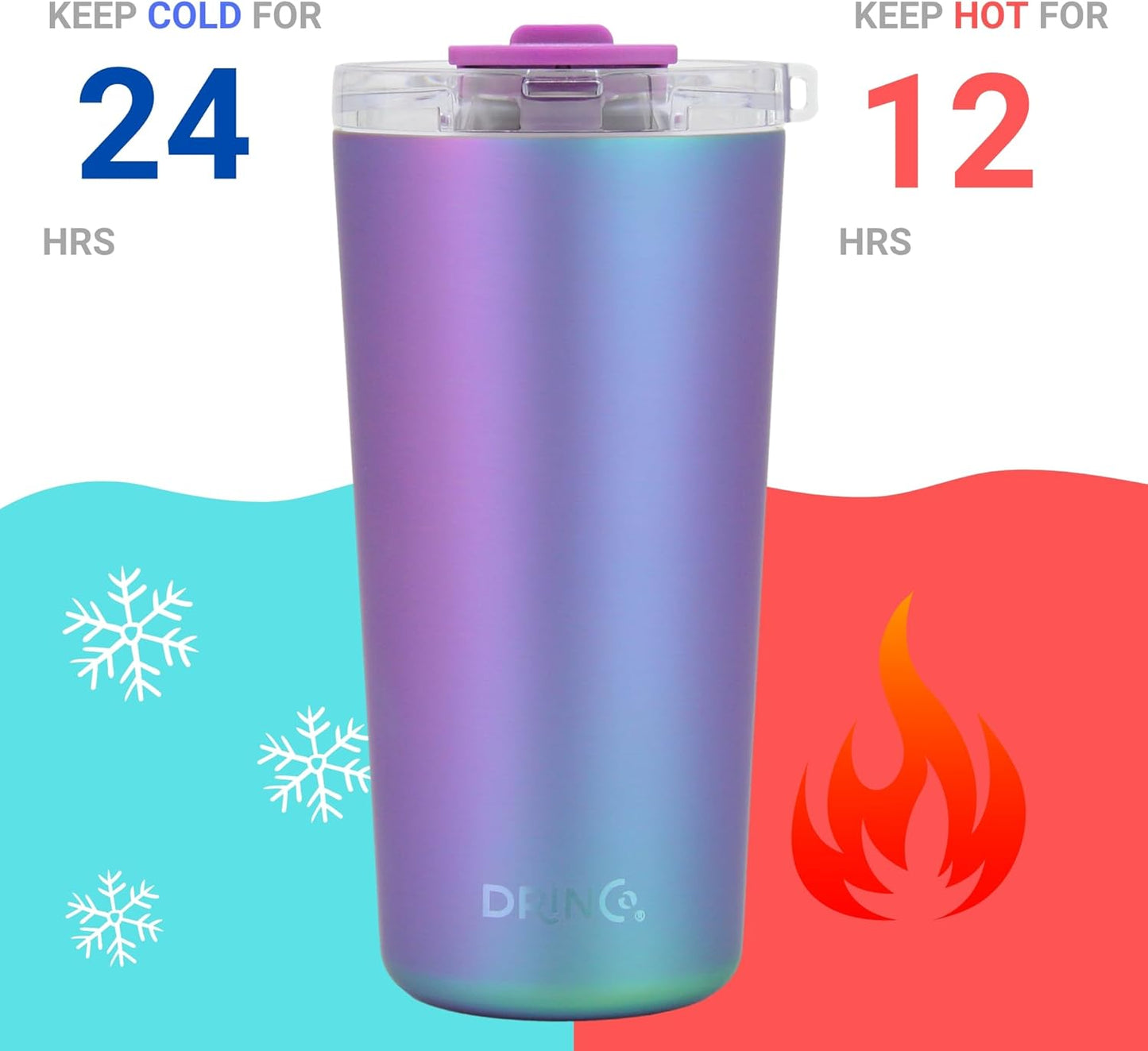 Drinco - 20 oz Stainless Steel Tumbler | Double Walled Vacuum Insulated Mug With Lid, 2 Straws, For Hot & Cold Drinks (20oz Arabian Night, 20oz)