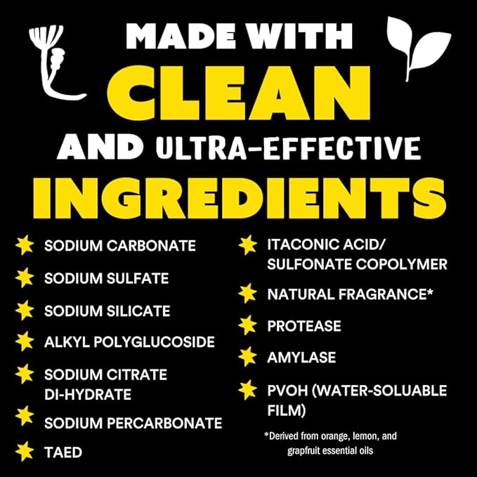 Molly's Suds Dishwasher Pods | Clean Dishwasher Detergent, Cuts Grease & Rinses Clean (Residue-Free) for Sparkling Dishes | 120 Auto-Release Tabs (Citrus)