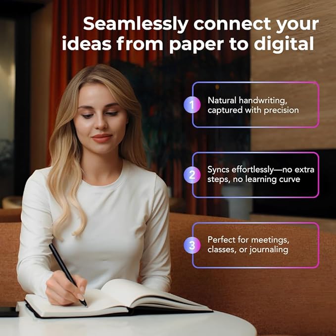 XNote Smart Pen & Notebook Starter Set – AI-Powered Digital Note Taking, Real Paper Writing Syncs to App, Bluetooth Smart Notebook, 17-Hr Battery, Official Bundle with 5 Ink Refills