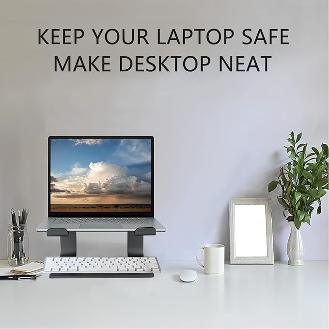 Urmust Laptop Stand for Desk - Ergonomic Computer Stand Riser Holder for MacBook Air Pro, Dell, HP, Lenovo, Samsung, Alienware Laptops 11-15.6" (Black, Up to 15.6" Laptop)