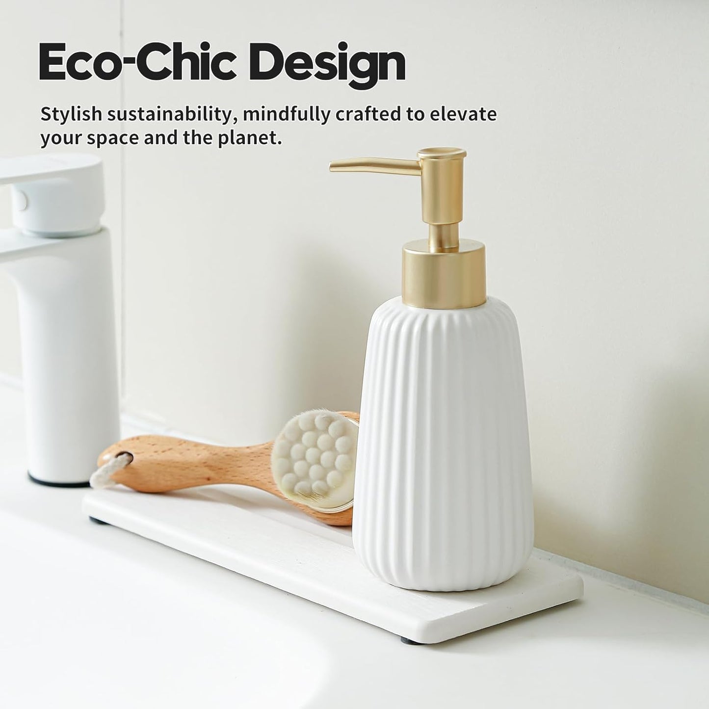 2 Pack Diatomite Stone Sink Tray, Water Absorbing Mat for Kitchen & Bathroom Counter, Quick Dry Soap Dish Makeup Vanity Caddy,Sponge Holder Organizer, White - 2pcs of 9"x 3.5"