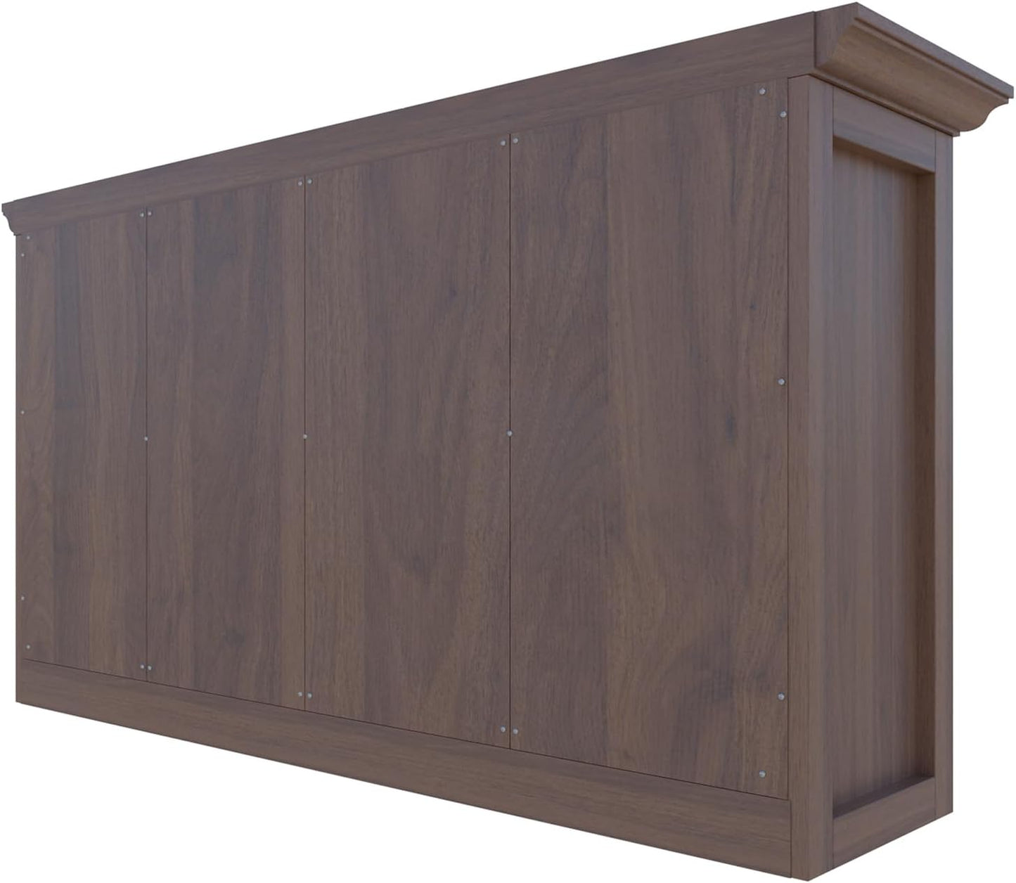 Cube Shelf Bookcase with Base - Wooden 2 Tiers Floor Standing Low Storage Cabinet for Home and Office, 8-Cube Lattice Bookshelf, Walnut