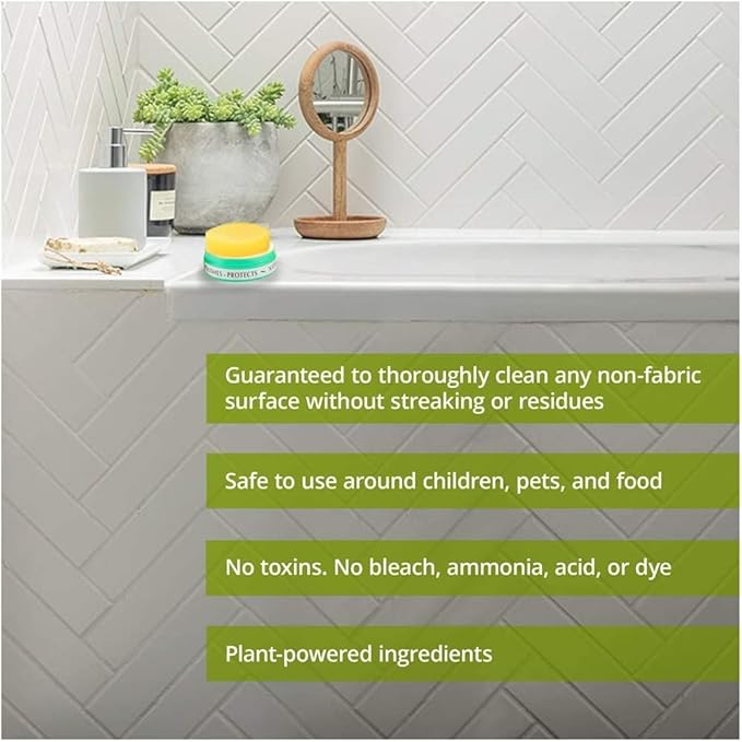 All Natural Multipurpose Cleaner for Bathroom, Floor, Kitchen and More | 300g Original Natural Clay Tub + Sponge (2-Pack) Includes Bonus Diamond Towel Cleaning Supplies Kit