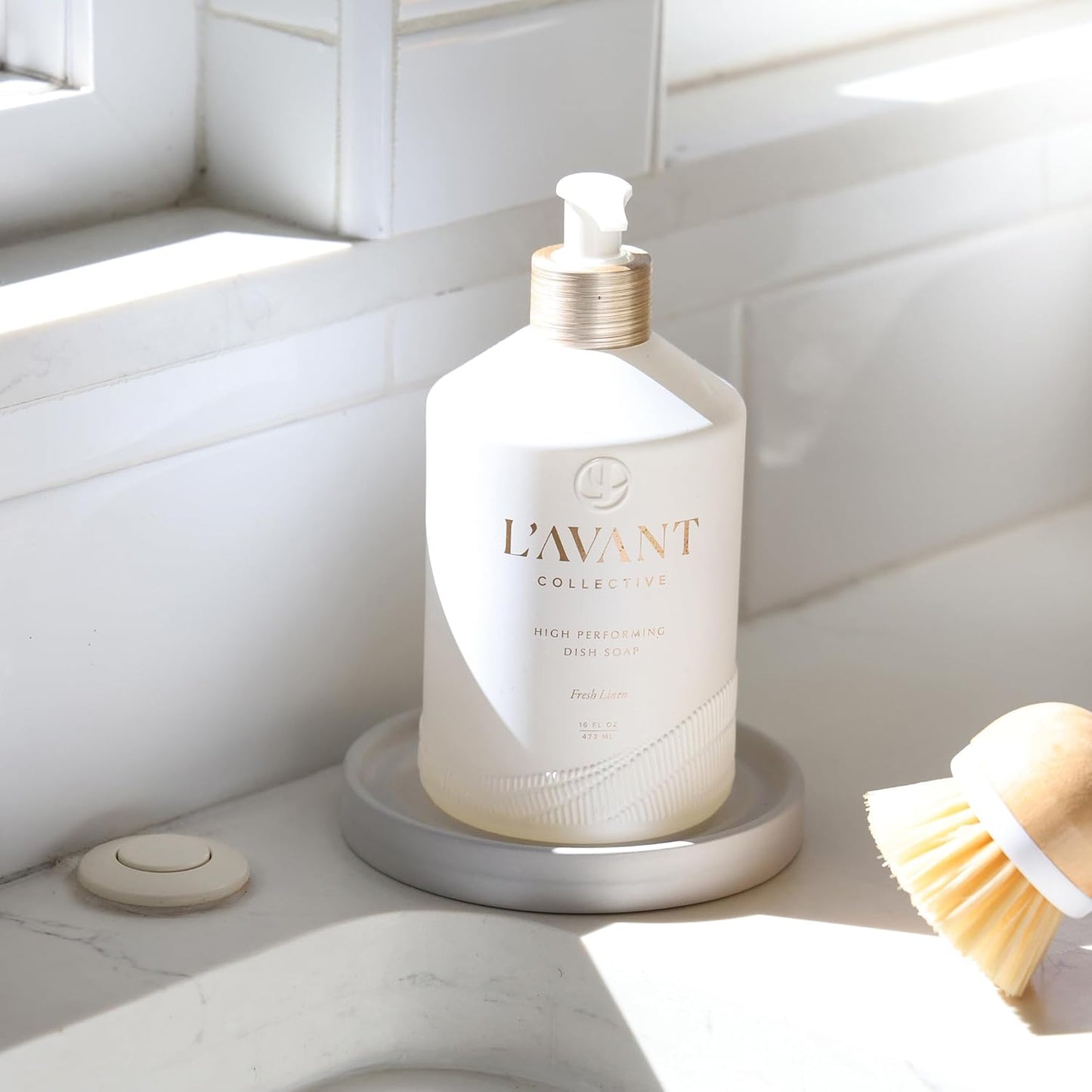 Selegna Diatomite Soap Holder, Circular Design with Ripple Pattern, Absorbent Bath Soap Dish (Light Grey)