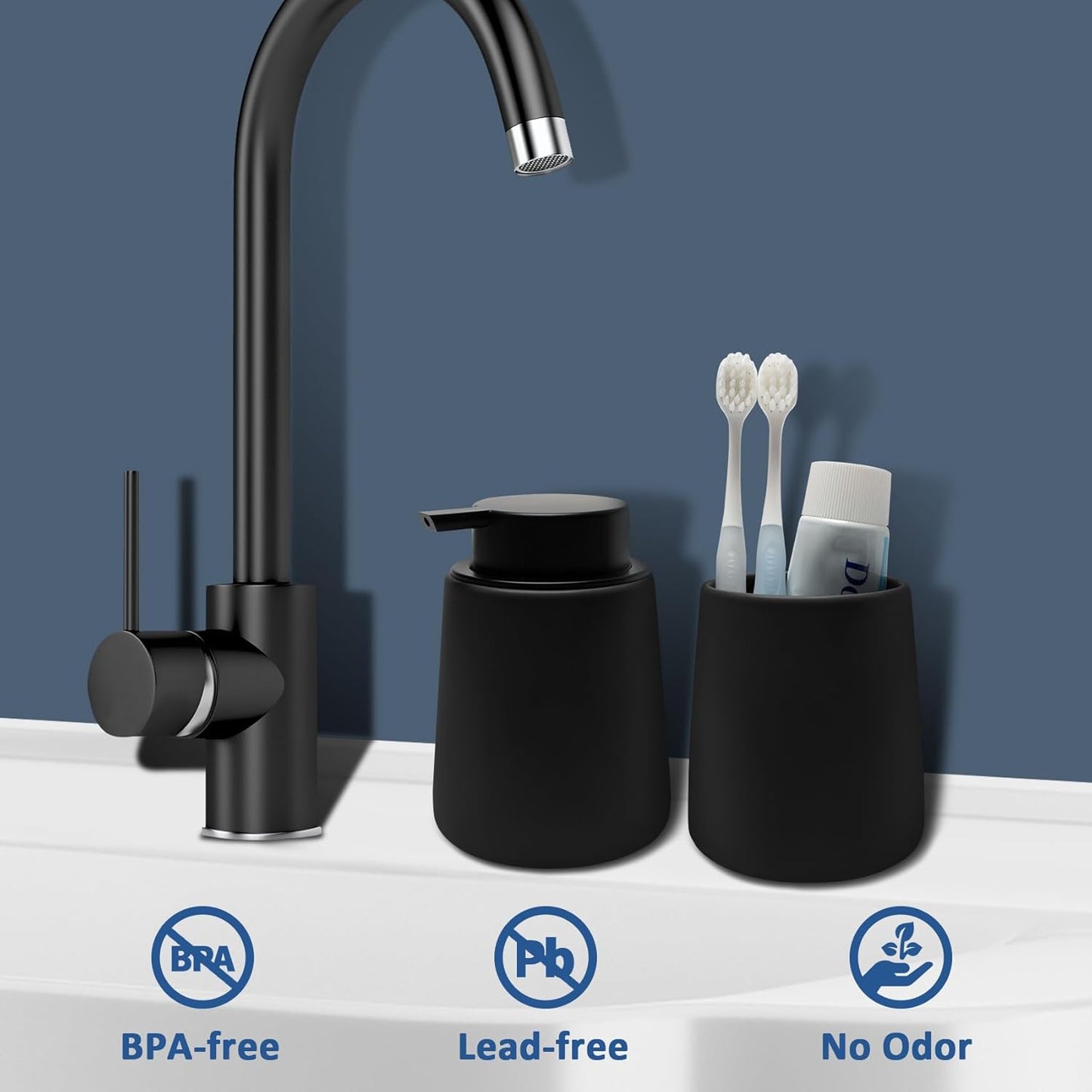 Soap Foaming Dispenser Ceramic with Easy-to-Press Pump Hand Foam Dispenser for Shampoo Bathroom Kitchen 12 oz