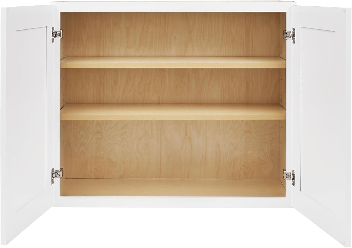 White Shaker Wall Cabinet - Ready to Assemble, Perfect for Kitchen, Laundry, and Bathroom Storage - 24”W x 30”H x 12”D