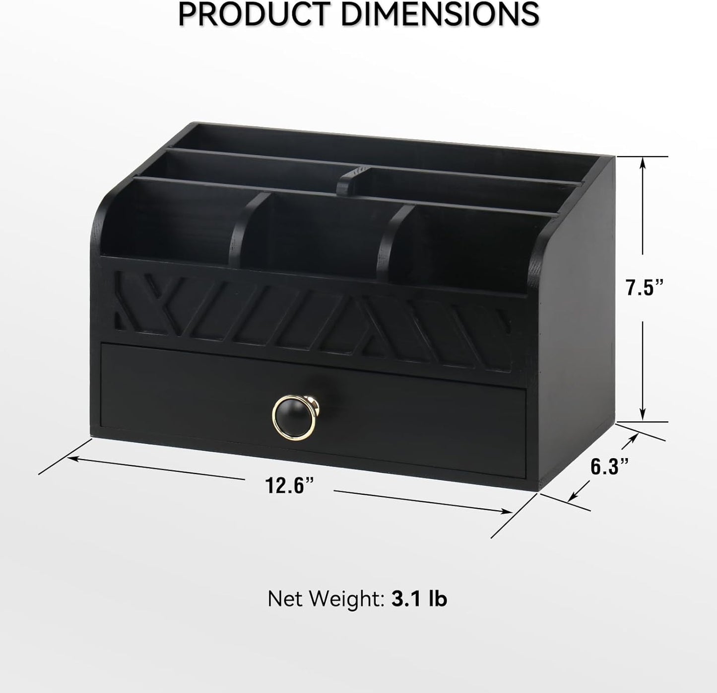 Desk Organizer with Drawer Mail Organizer Countertop Wood Desk Drawer Tabletop Storage Organization Pen Holder Letter Sorter Makeup Organizer for Home Office School
