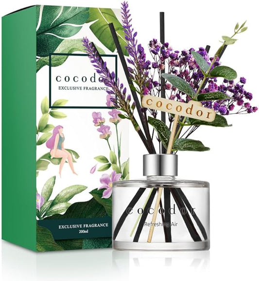 COCODOR Lavender Reed Diffuser/Refreshing Air/6.7oz/1Pack / Home Fragrance Scent Essential Oil Stick Diffuser for Bedroom Bathroom Home Decor for Women