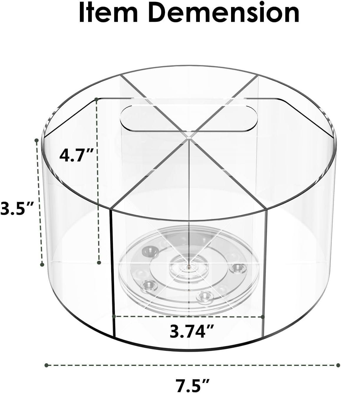 Desk Pen Holder, 360 Degree Acrylic Rotating Pencil Organizer for Kid Crayon Marker, Office Supply Accessory Organizer Rotating Organization for Desktop, Kitchen, Makeup, Vanity