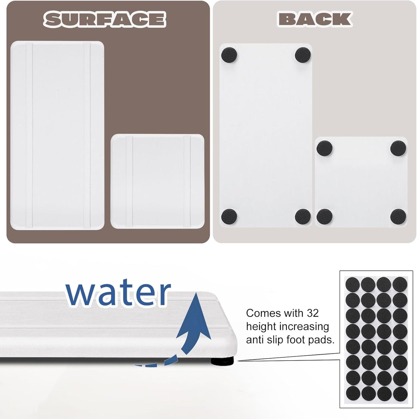 4PCS Stone Drying Trays for Bathroom Sink, Water Absorbing Stone Tray, Water Absorbent Diatomaceous Earth Tray and Coaster, Diatomite Soap Dish, Drying Stones Soap Trays for Kitchen Counter