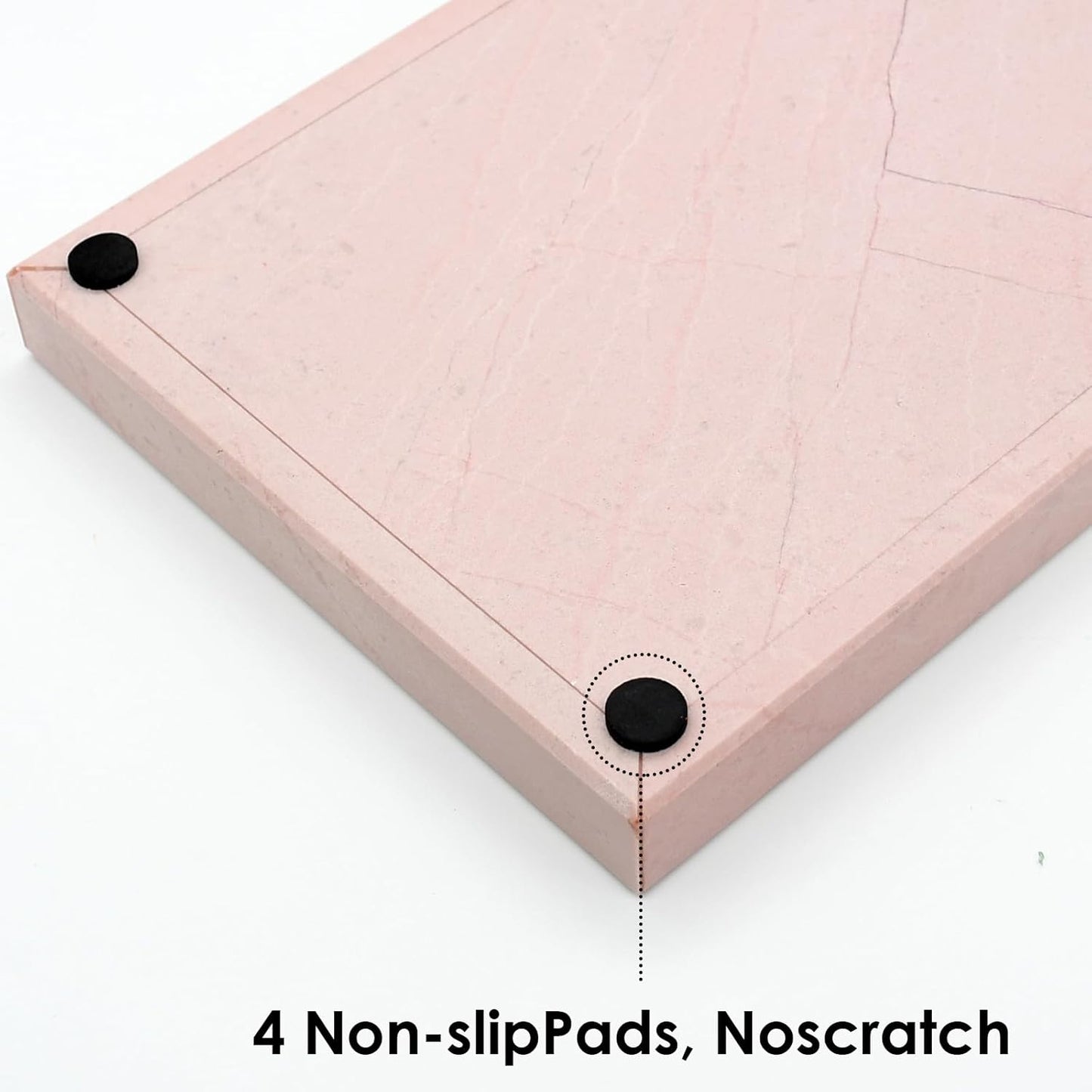 Real Natural Marble Tray for Bathroom, Vanity, Kitchen and Desktop, Rectangle Genuine Marble Stone Tray for Jewelry, Cosmetics, Candles, Lotion, Perfume and Home Decor