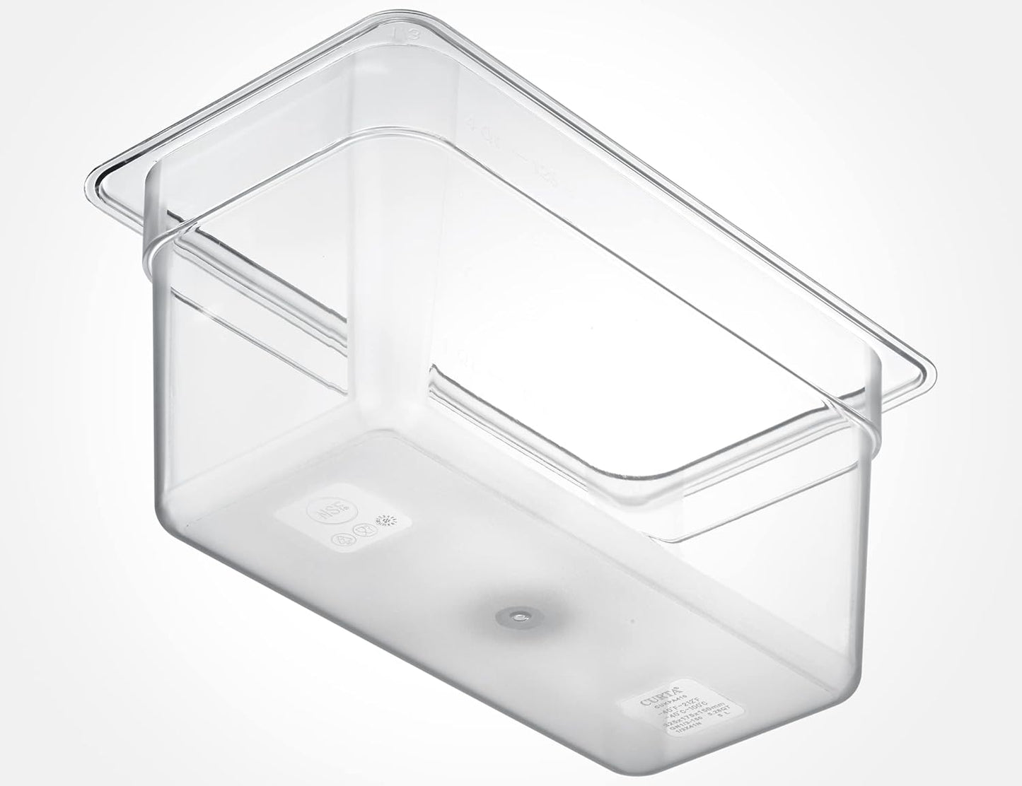 CURTA 6 Pack NSF Food Pans, 1/3 Size 6 Inch Deep, Commercial Polycarbonate Plastic Clear Freezer-Safe