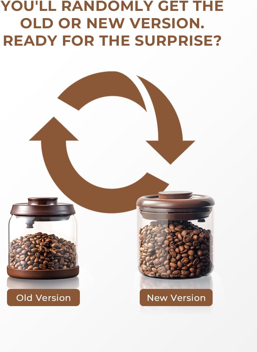 Borosilicate Glass Coffee Jar 600 ml – Pop Top Airtight Coffee Canister with CO2-Release Valve, 7 oz Coffee Container for Ground Coffee