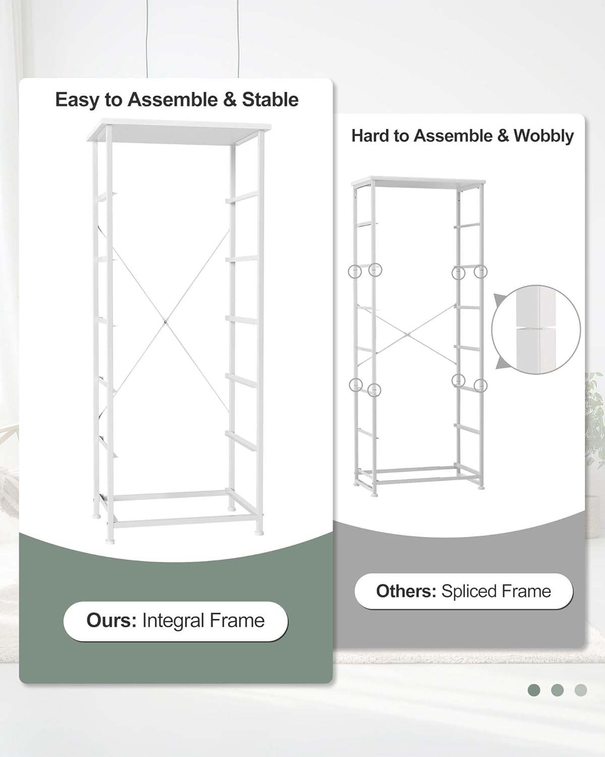 Crestlive Products Tall Dresser for Bedroom Vertical Storage Tower - Sturdy Steel Frame, Wood Top, Easy Pull Fabric Bins, Handles - Organizer Unit for Hallway, Entryway, Closets - 6 Drawers (White)