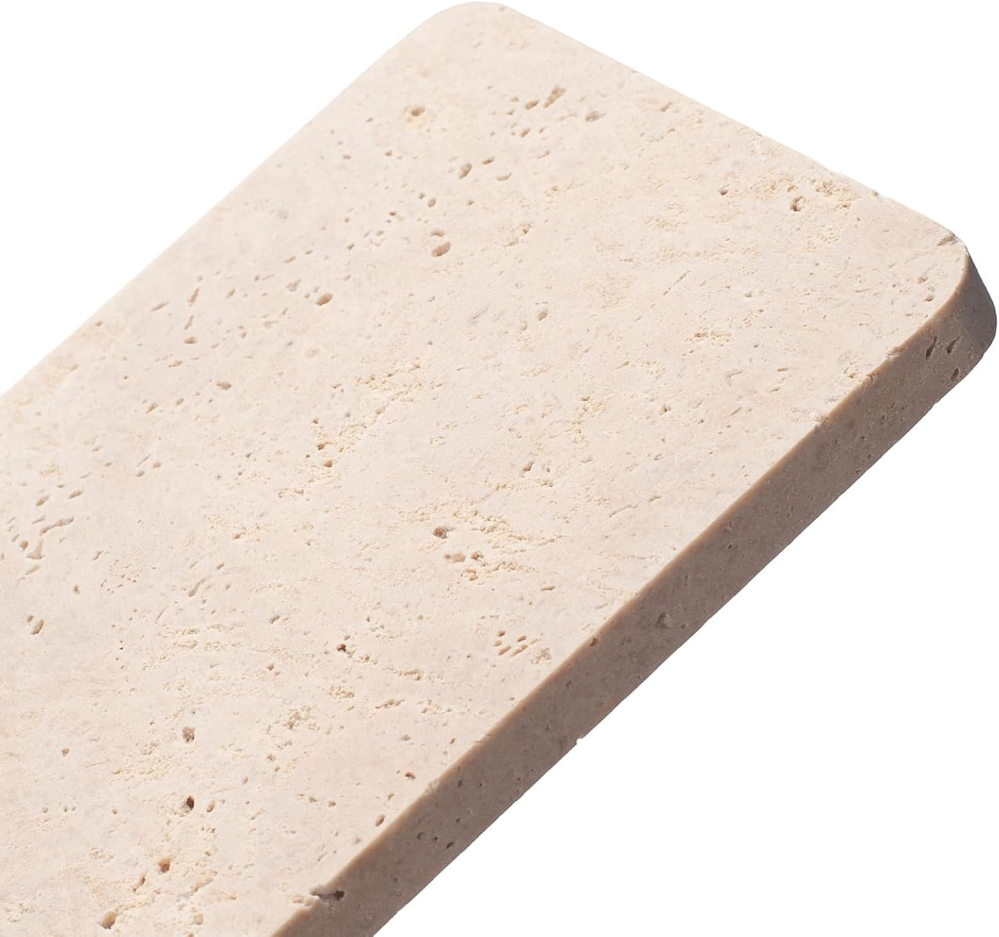 Edgeless Travertine Bathroom Vanity Tray, Decorative Rectangular Marble Tray for Countertop, Dresser, Jewelry, Perfume, Candle, Soap 7.8inch x 3.9inch x 0.4inch