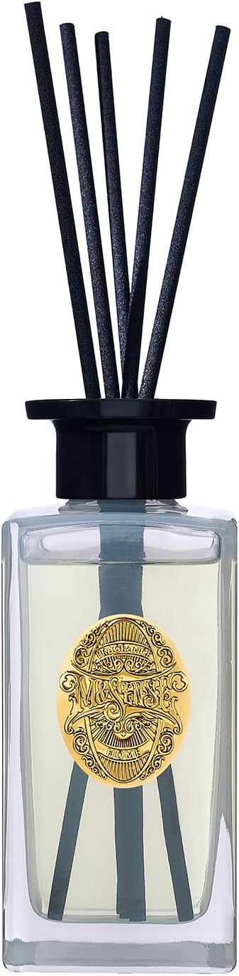 M&SENSE 6.3 oz Large Reed Diffuser Set | Creamy Vanilla Scent Oil Diffuser with Sticks | Hotel Collection Non-Toxic Essential Oil |for Bedroom Bathroom Living Room