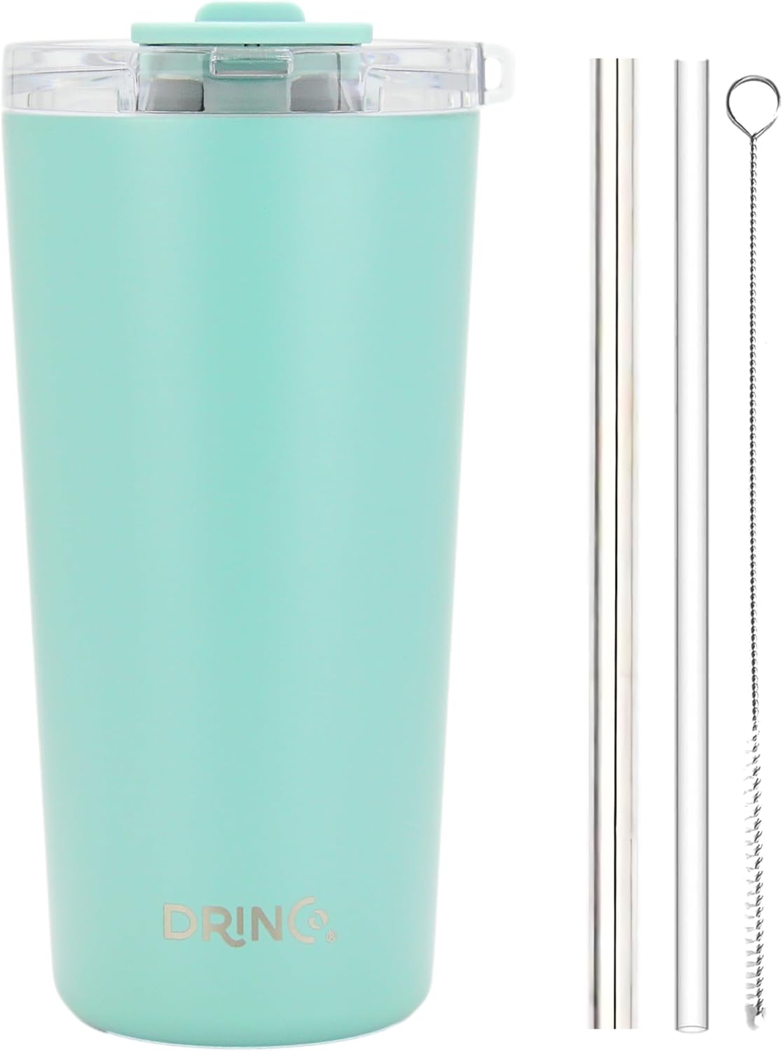 Drinco - 20 oz Stainless Steel Tumbler | Double Walled Vacuum Insulated Mug With Lid, 2 Straws, For Hot & Cold Drinks (20oz Sage, 20oz)