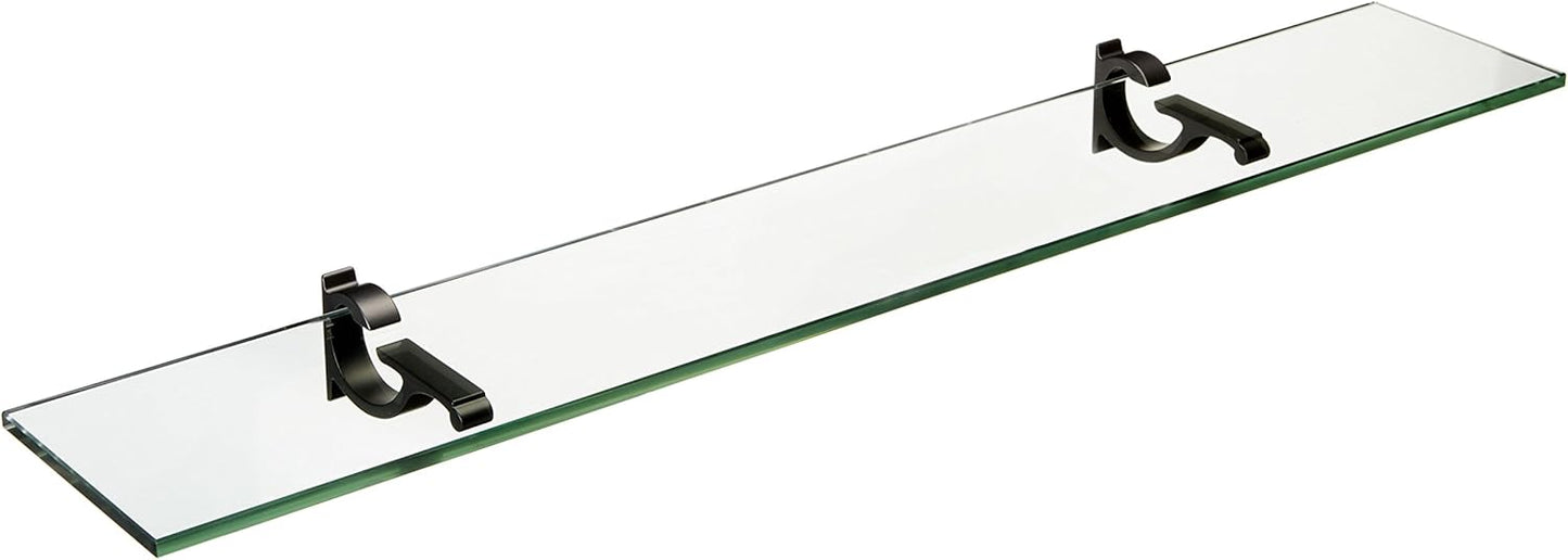 Spancraft Glass M-6x12-Black Monarch Glass Shelf, Black, 6" x 12"