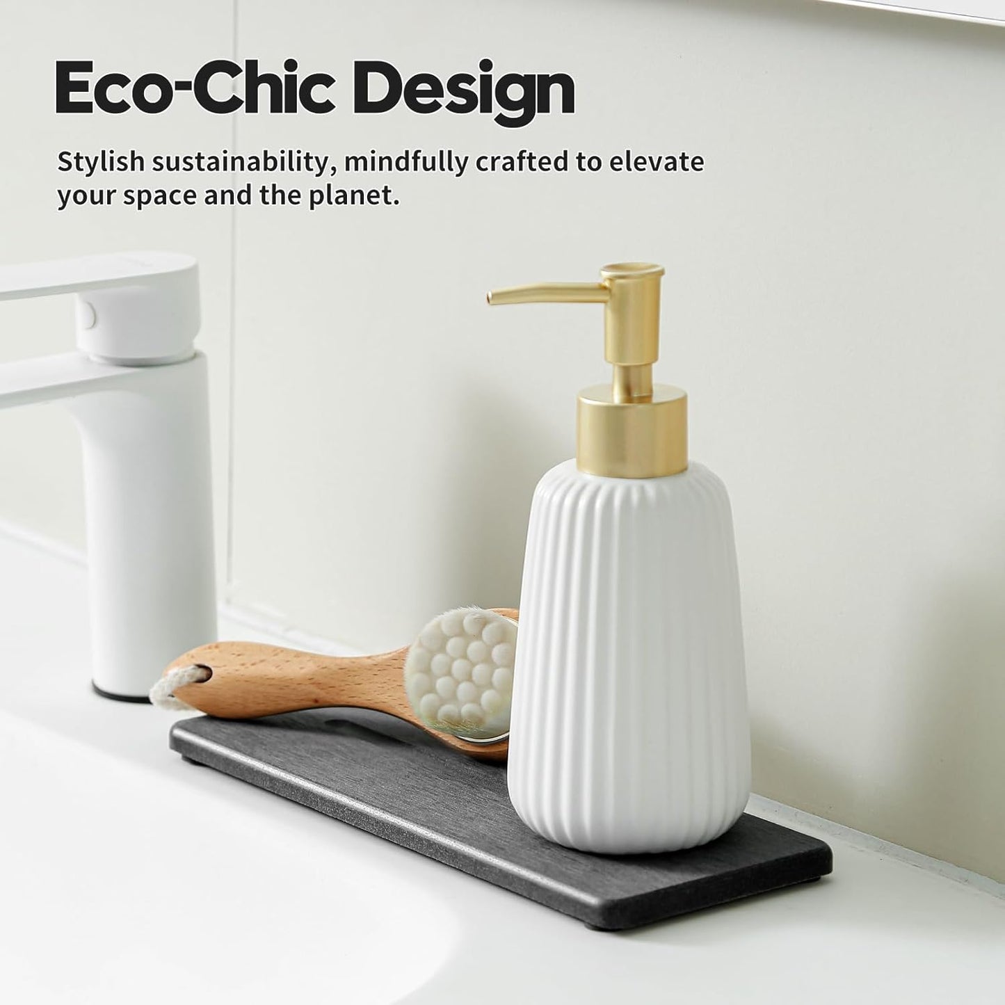 2 Pack Diatomite Stone Sink Tray, Water Absorbing Mat for Kitchen & Bathroom Counter, Quick Dry Soap Dish Makeup Vanity Caddy,Sponge Holder Organizer, Dark Gray - 2pcs of 9"x 3.5"