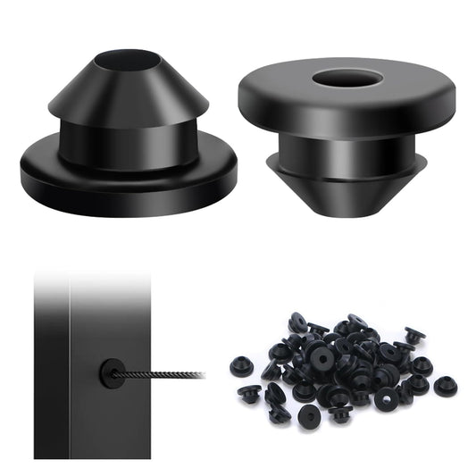 300 Pack Cable Railing Rubber Grommets for 1/8"" 5/32"" 3/16"" Cables for Metal Cable Railing Posts, 1/8"" Cable Railing Kit Protector Sleeve Grommet for Outdoor Indoor Metal Posts (300)
