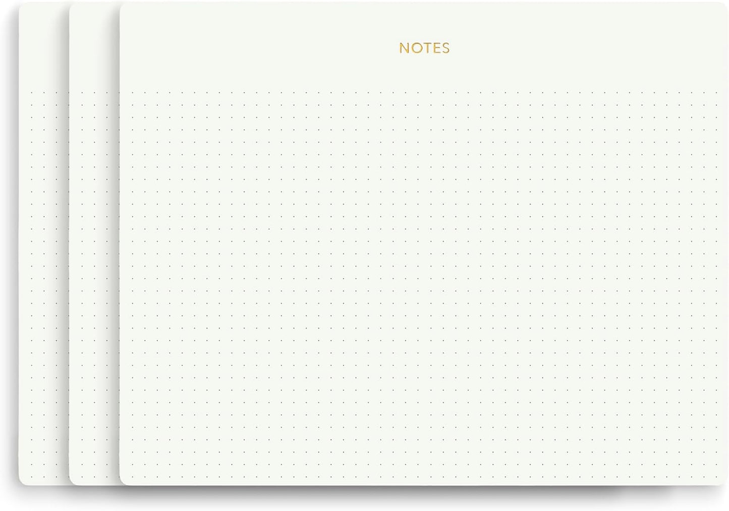 Mouse Pad Notepad for Professionals, 3 Pack, 9.8" x 7.9", 150 Sheets (50 Each), Minimalist, Gold Foiled, Dotted Layout, Executive's Desk Note Pad, To Do List Notepad, Eco-friendly, FSC™ Certified Planner Pad