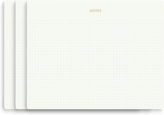 Mouse Pad Notepad for Professionals, 3 Pack, 9.8" x 7.9", 150 Sheets (50 Each), Minimalist, Gold Foiled, Dotted Layout, Executive's Desk Note Pad, To Do List Notepad, Eco-friendly, FSC™ Certified Planner Pad