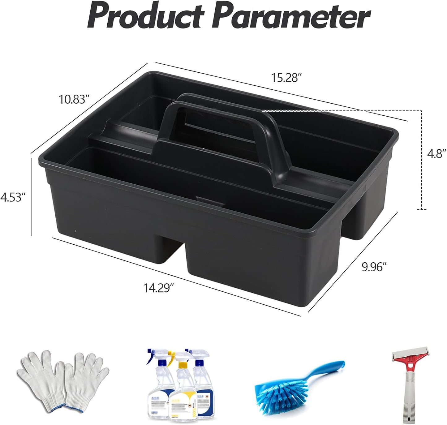 Anbers Plastic Cleaning Caddy with Compartments, Easy Carry Cleaning Supplies Organizer Caddy, 6 Pack