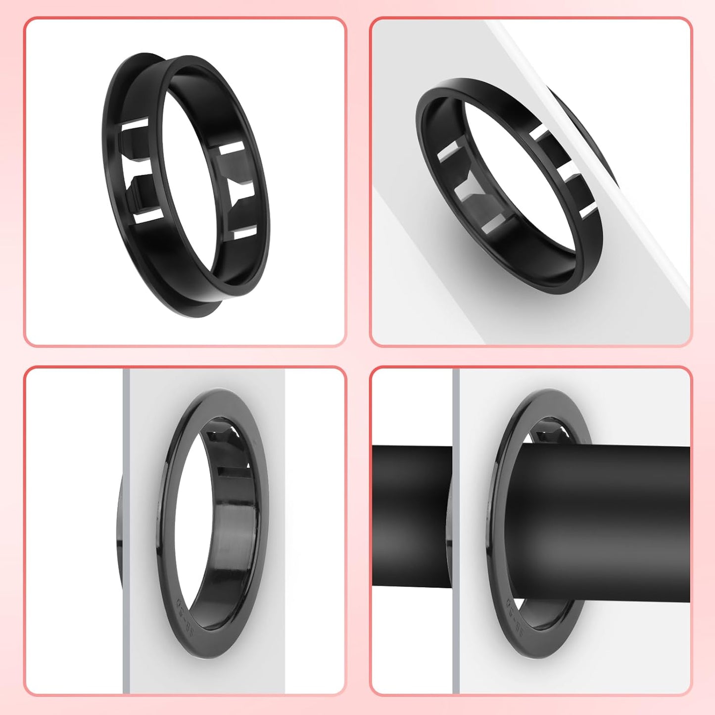 100PCS 1/2" Round Cable Snap Bushing Grommet, Black Snap in Cable Grommet Protector