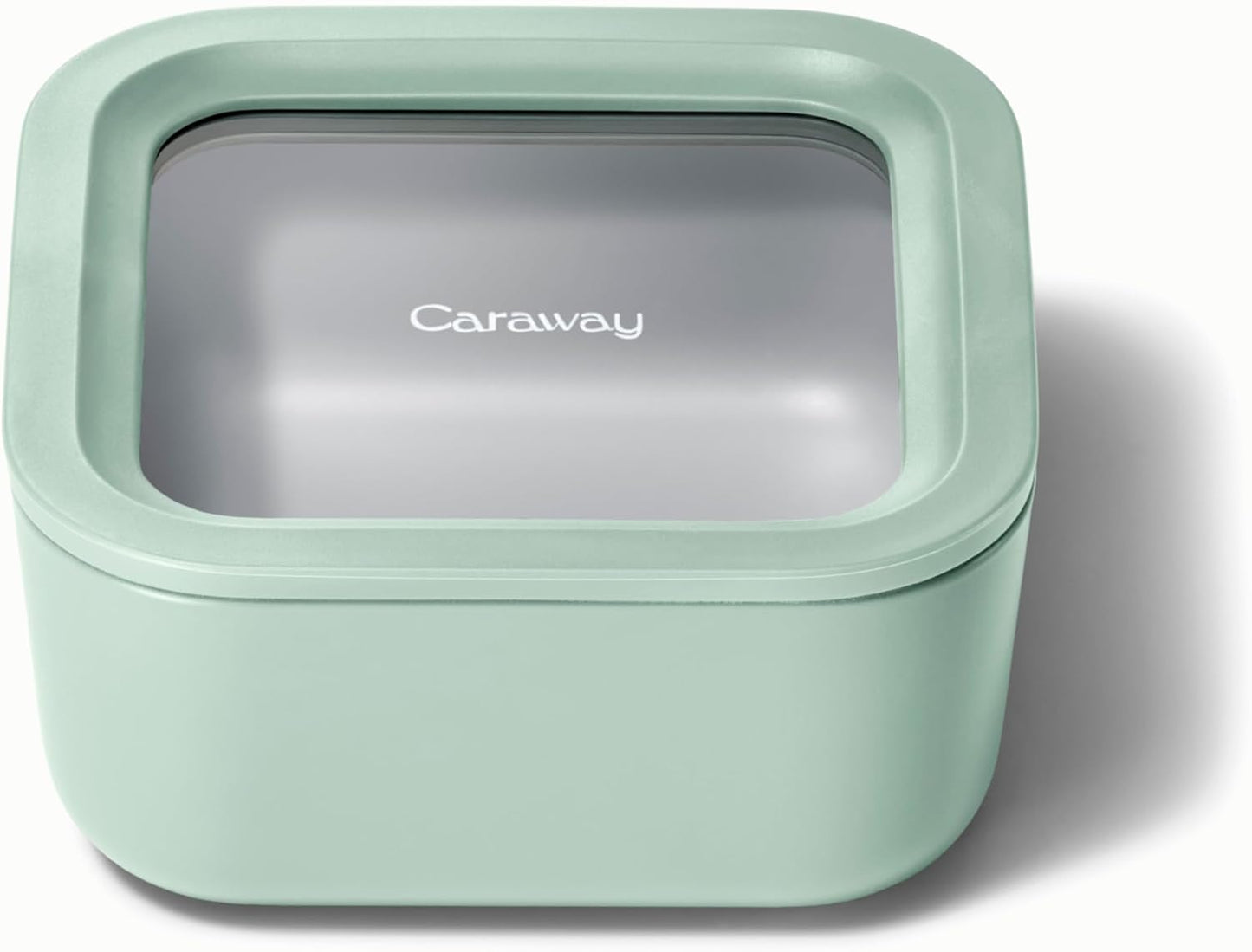Caraway Glass Food Storage - 4.4 Cup Glass Container - Ceramic Coated - Easy to Store, Non Toxic, Non Stick Lunch Box Container with Lids - Dishwasher, Oven, & Microwave Safe - Mist